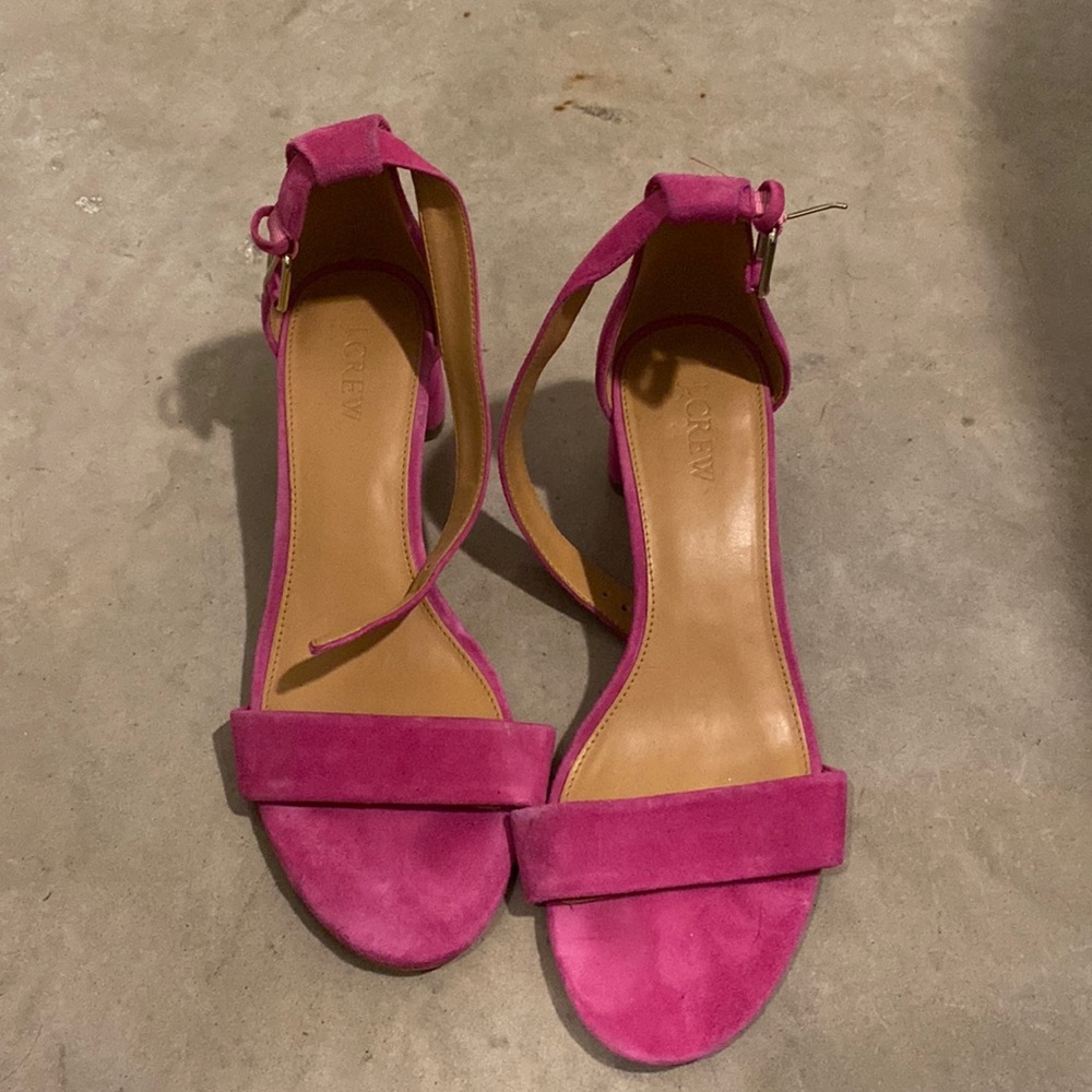 Fuchsia J crew block heel